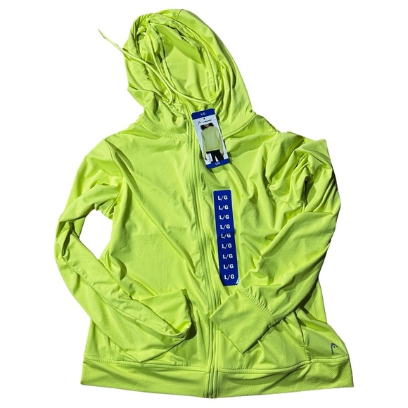 HEAD Bright Yellow Zip-Up Hoodie Sweatshirt NWT Size Large - Picture 1 of 4